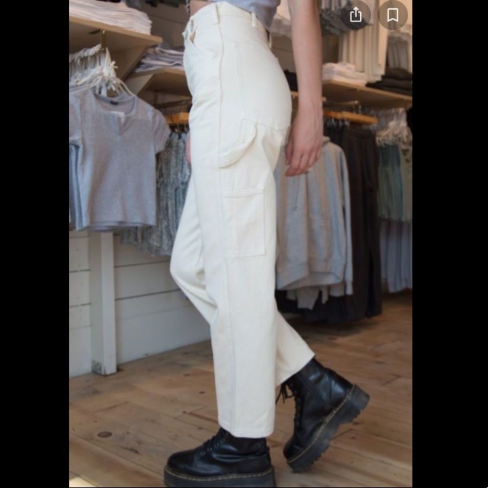 Brandy Melville cream/off white Ariana painter pants / cargo